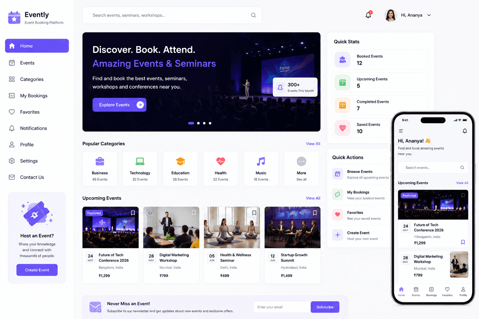 Event & Seminar Booking Platform